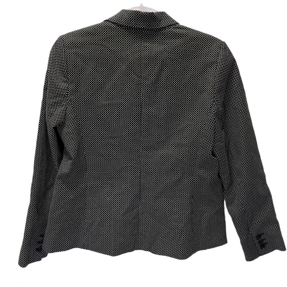 Liz Claiborne Women's Career Black White Dot Textured Cotton Blazer M - Picture 6 of 7